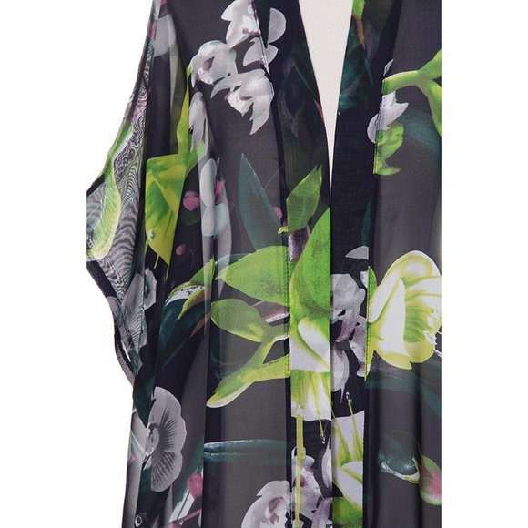 Code22 Floral Pattern Print Short Sleeve Kimono - Picture 4 of 4